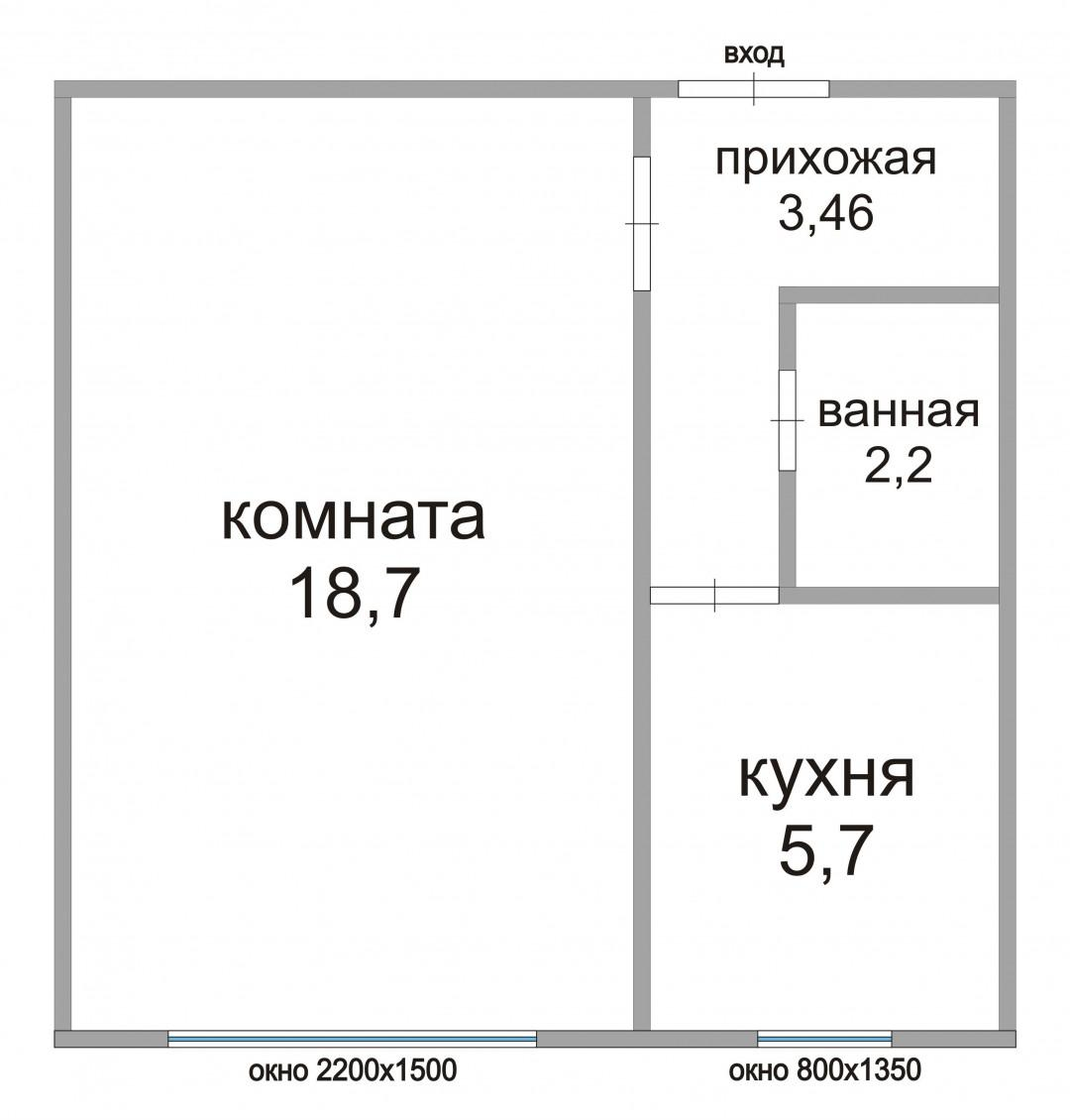 1-комнатная 30 м2 в ЖК undefined корпус null этаж 6