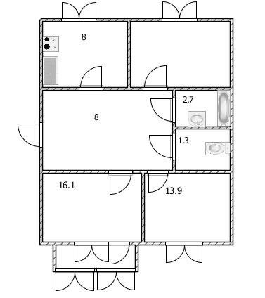 3-комнатная 60.4 м2 в ЖК undefined корпус null этаж 6