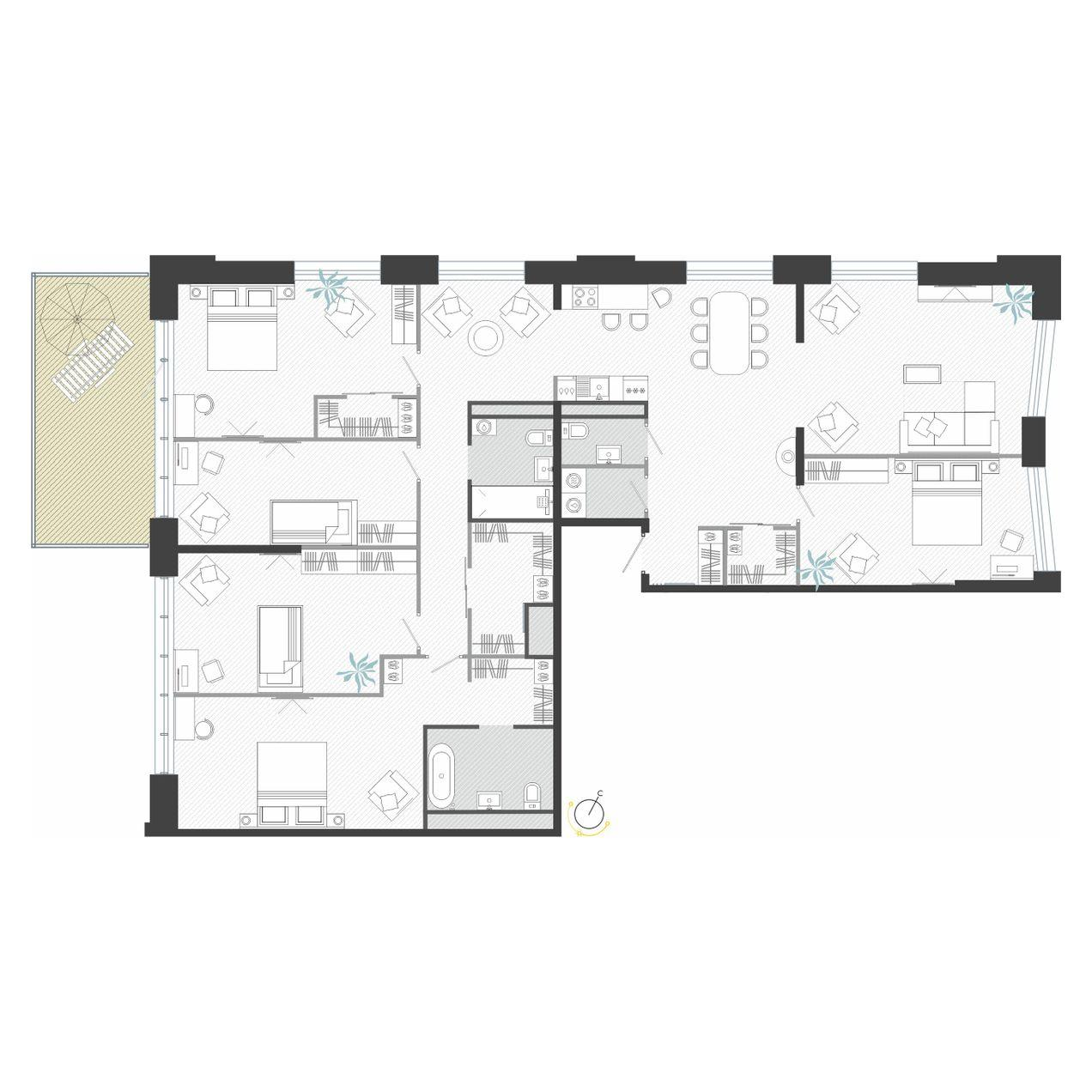 6-комнатная 203 м2 в ЖК R4 корпус null этаж 1