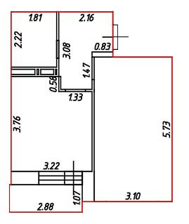 1-комнатная 38.5 м2 в ЖК undefined корпус null этаж 2