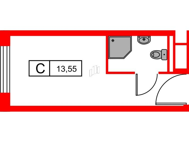 Студия 13 м2 в ЖК Vertical Московская корпус null этаж 17