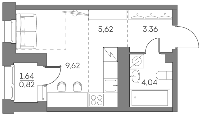 Студия 23 м2 в ЖК Аквилон Бисайд 2.0 корпус null этаж 24