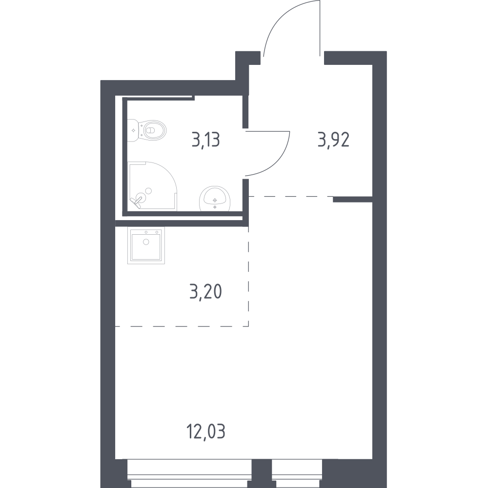 Студия 22 м2 в ЖК Рублёвский Квартал корпус null этаж 1