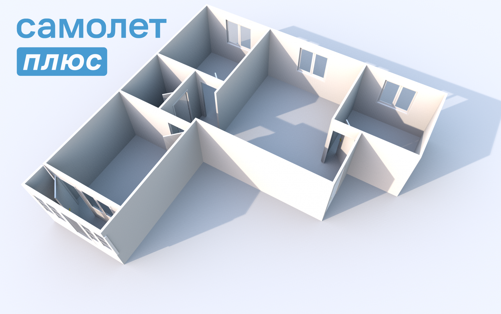 2-комнатная 55.7 м2 в ЖК undefined корпус null этаж 1