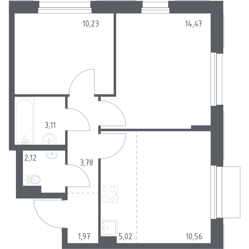 Студия 51 м2 в ЖК Новое Внуково корпус null этаж 5