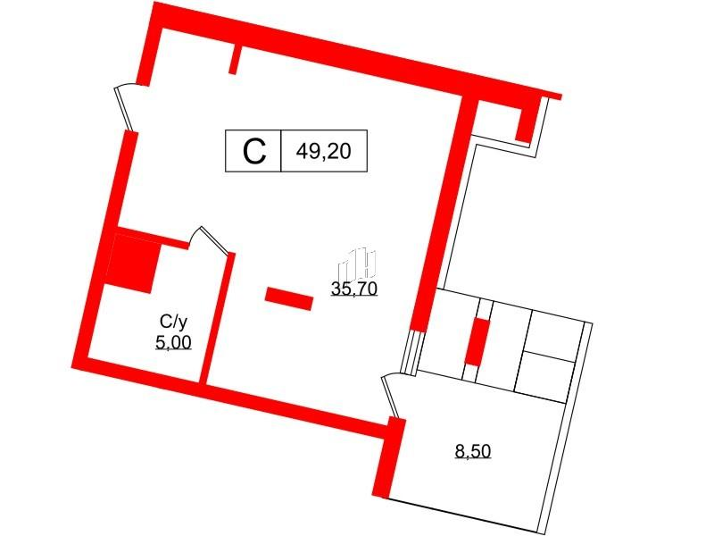 Студия 36 м2 в ЖК Princesse Royal корпус null этаж 5