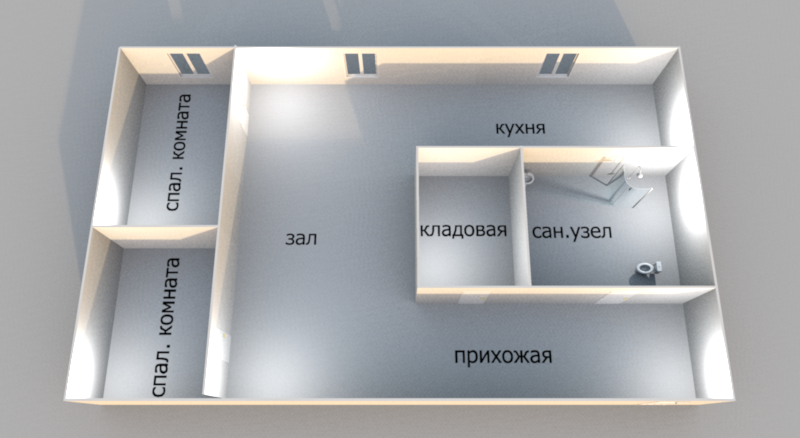 2-комнатная 46.2 м2 в ЖК undefined корпус null этаж 1