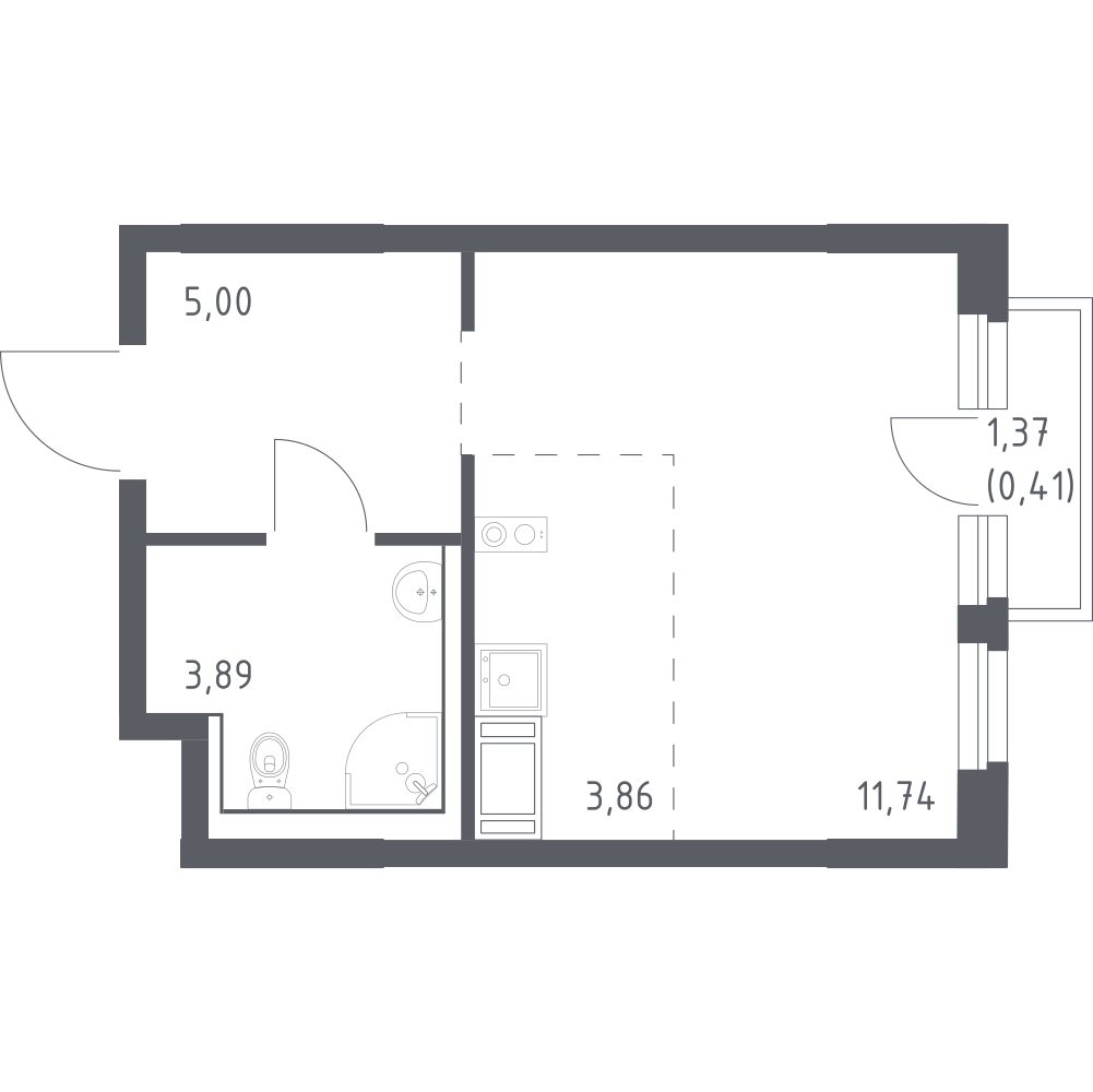Студия 24 м2 в ЖК Новое Колпино корпус null этаж 10