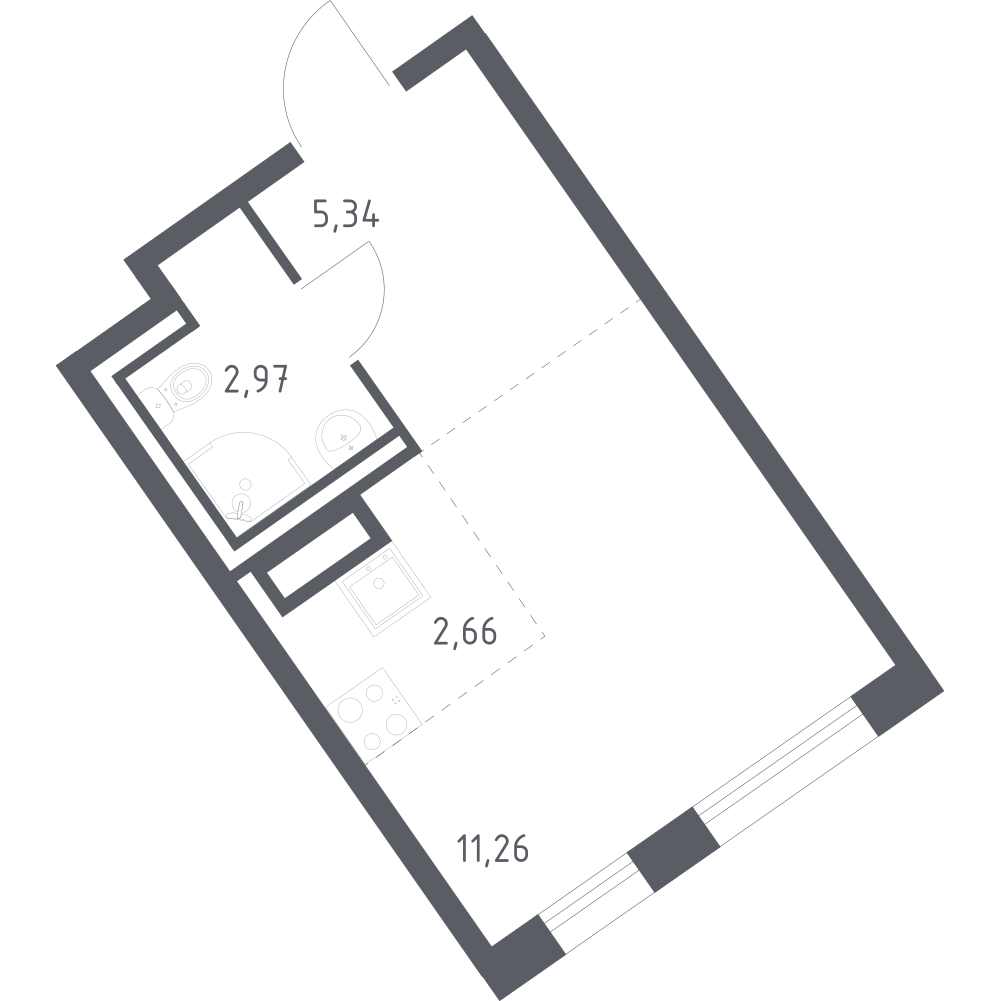 Студия 22 м2 в ЖК Квартал Лаголово корпус null этаж 7