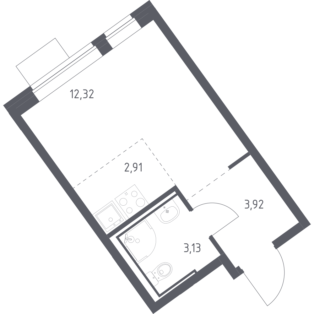 Студия 22 м2 в ЖК Молжаниново корпус null этаж 5