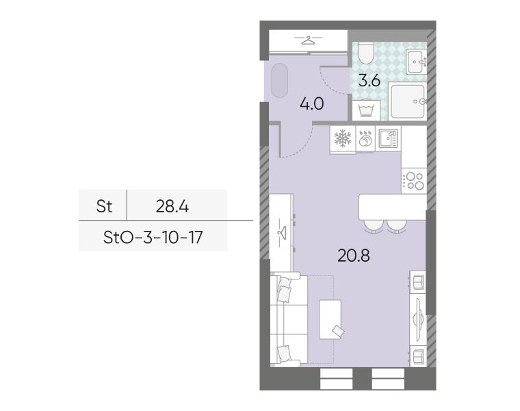 Студия 28 м2 в ЖК ЗИЛАРТ корпус null этаж 15