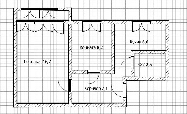 2-комнатная 41.2 м2 в ЖК undefined корпус null этаж 1