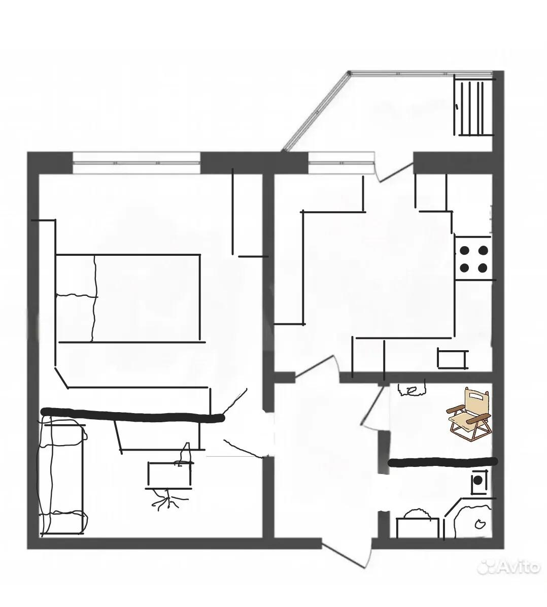 1-комнатная 42.3 м2 в ЖК undefined корпус null этаж 4