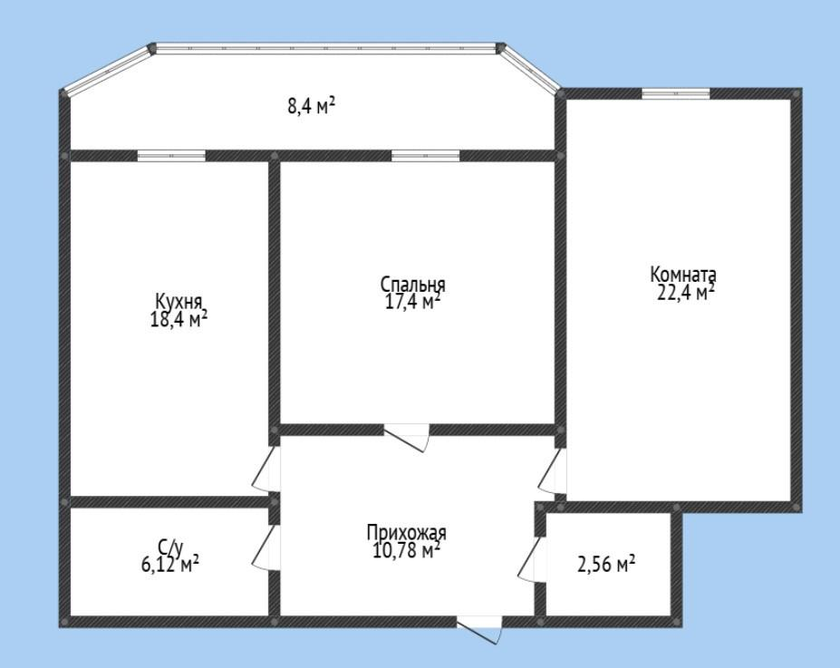 2-комнатная 86 м2 в ЖК undefined корпус null этаж 6