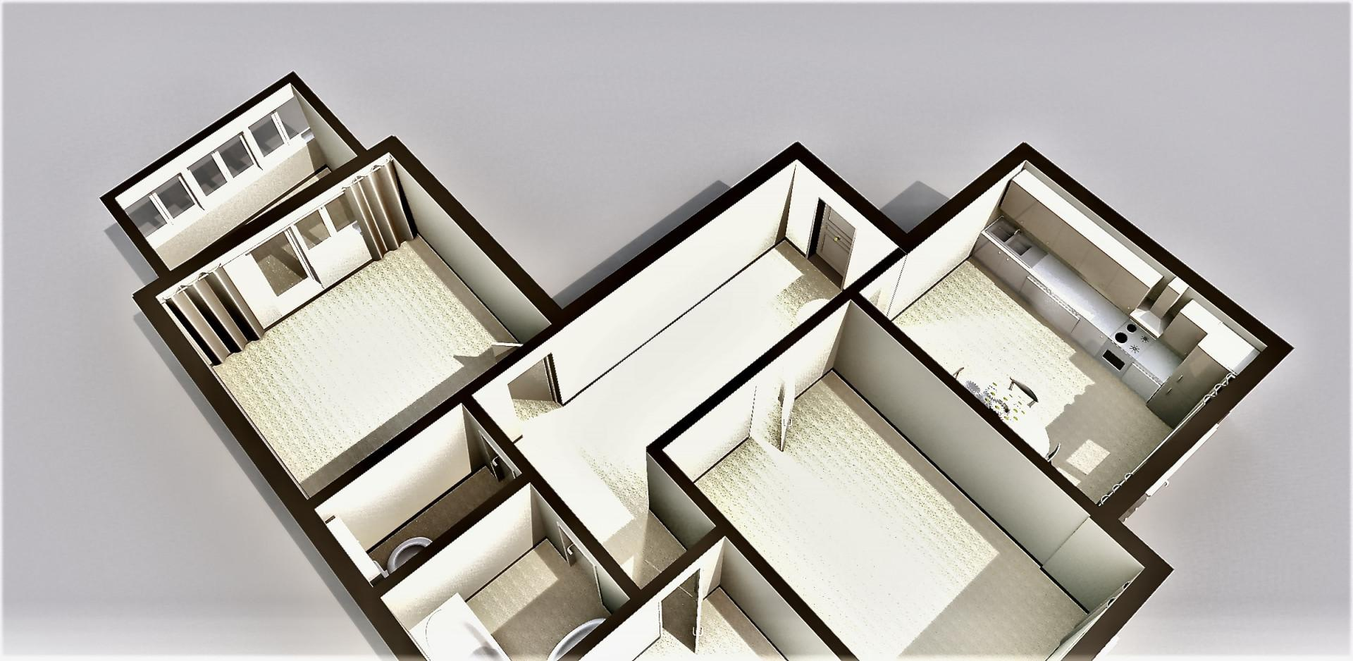 3-комнатная 64 м2 в ЖК undefined корпус null этаж 1