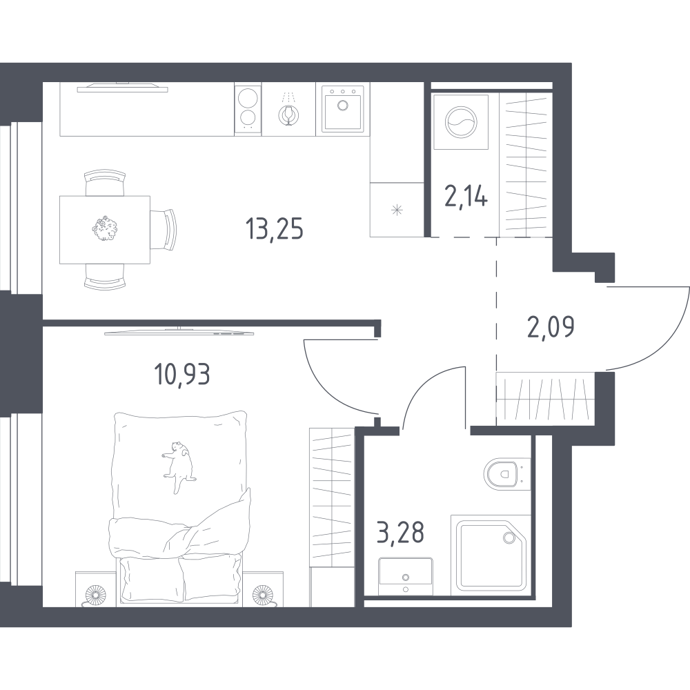 1-комнатная 31 м2 в ЖК Литературный Квартал корпус null этаж 10