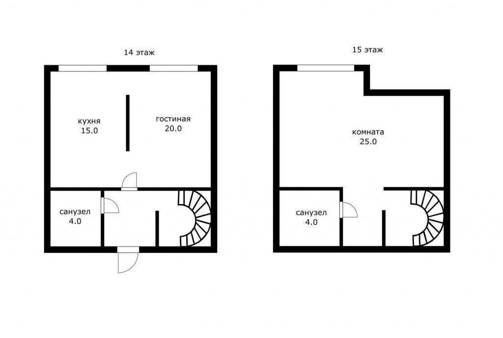 2-комнатная 82 м2 в ЖК undefined корпус null этаж 14