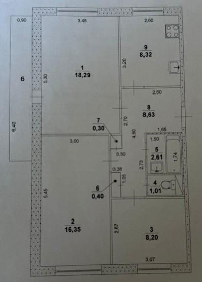 3-комнатная 64.1 м2 в ЖК undefined корпус null этаж 3