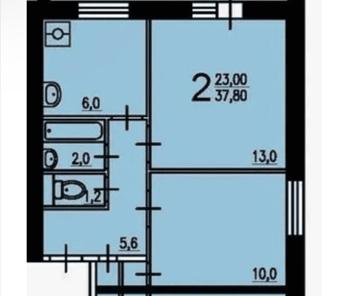 2-комнатная 39.2 м2 в ЖК undefined корпус null этаж 7