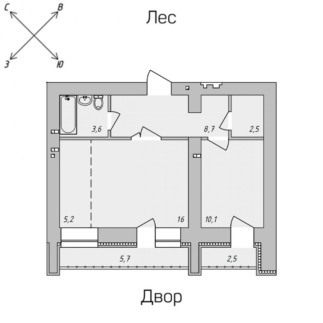 1-комнатная 50.2 м2 в ЖК undefined корпус null этаж 1