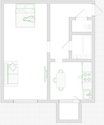 1-комнатная 35.2 м2 в ЖК undefined корпус null этаж 2