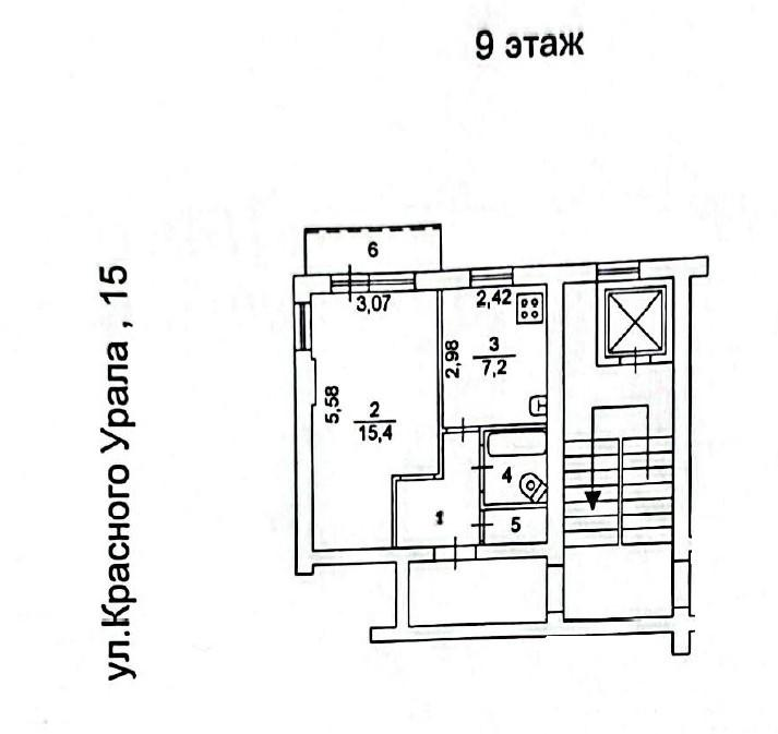 1-комнатная 30.3 м2 в ЖК undefined корпус null этаж 9