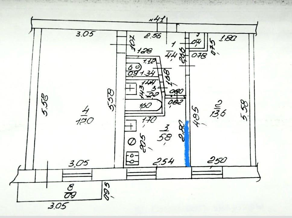 2-комнатная 44 м2 в ЖК undefined корпус null этаж 3