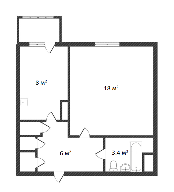 1-комнатная 36 м2 в ЖК undefined корпус null этаж 3