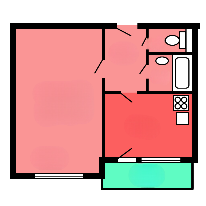 1-комнатная 36.4 м2 в ЖК undefined корпус null этаж 16