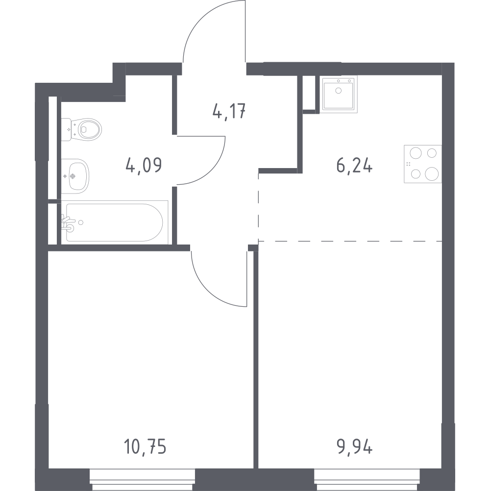 Студия 35 м2 в ЖК Мытищи Парк корпус null этаж 2