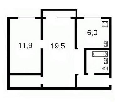 2-комнатная 43.8 м2 в ЖК undefined корпус null этаж 5