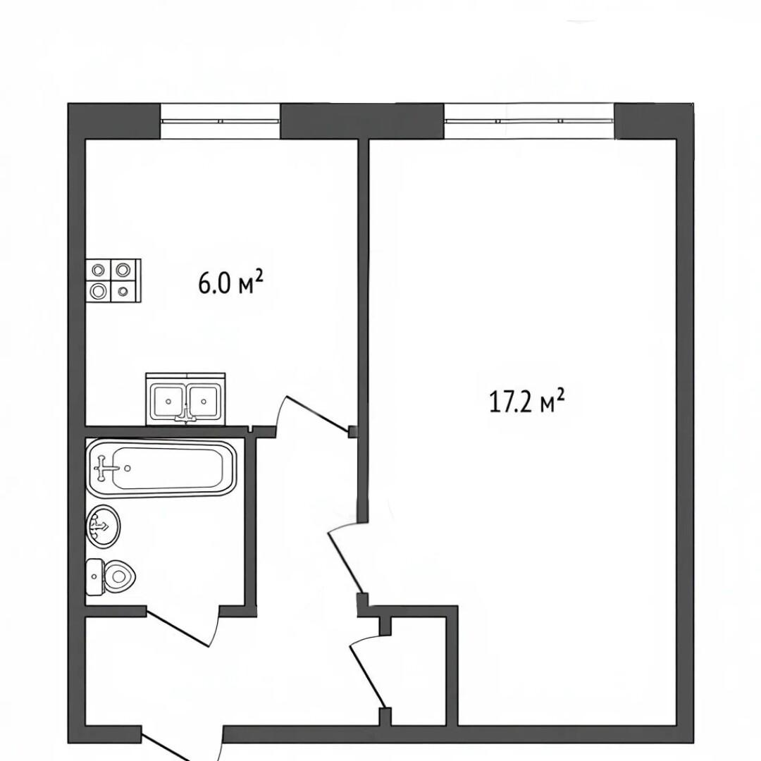 1-комнатная 31.7 м2 в ЖК undefined корпус null этаж 2
