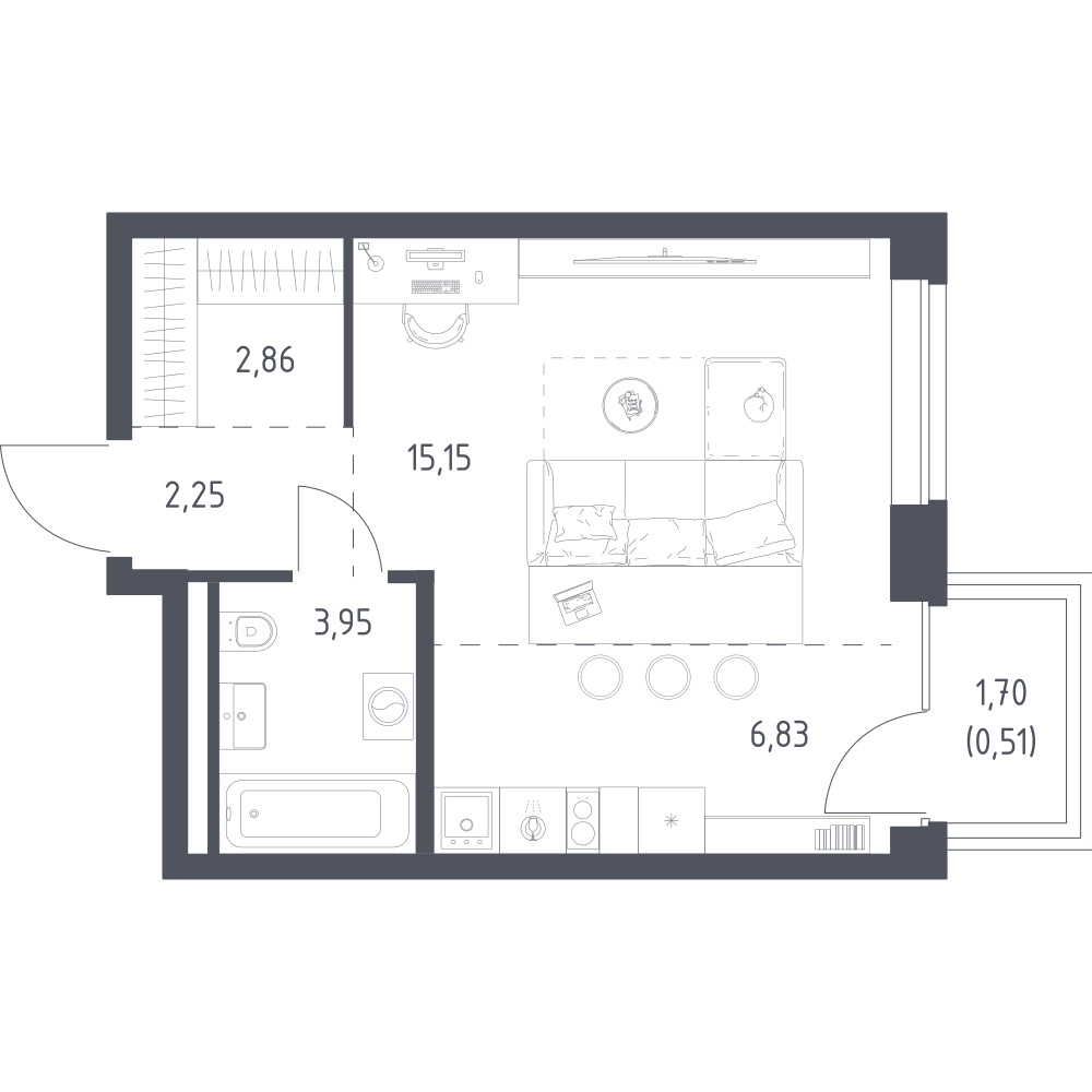 1-комнатная 31 м2 в ЖК Литературный Квартал корпус null этаж 9