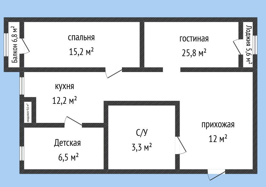 2-комнатная 90 м2 в ЖК undefined корпус null этаж 7