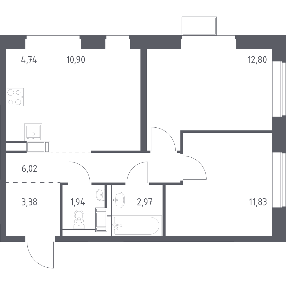 Студия 53 м2 в ЖК Алхимово корпус null этаж 5