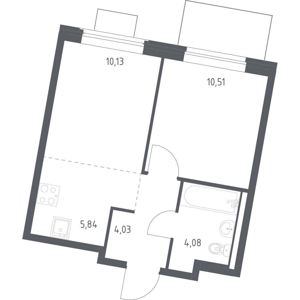 Студия 34 м2 в ЖК Квартал Западный корпус null этаж 10