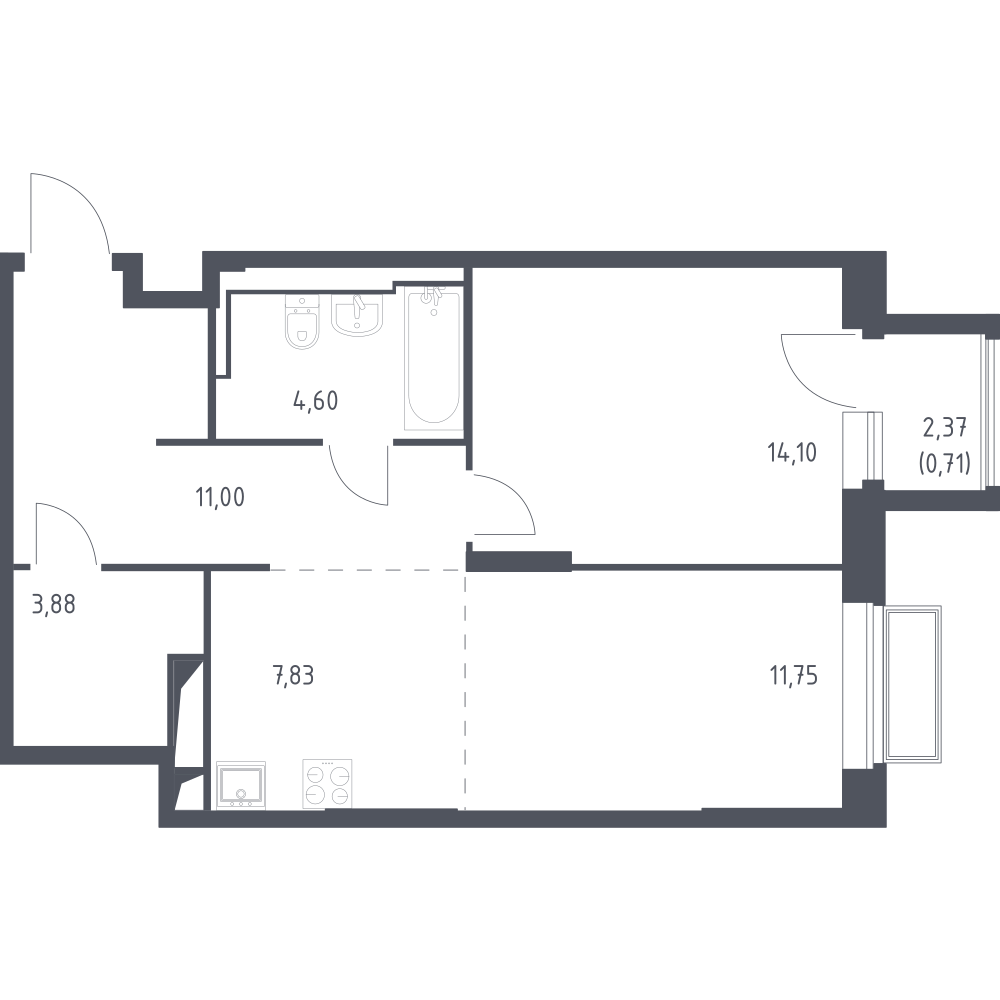 Студия 53 м2 в ЖК Долина Яузы корпус null этаж 8