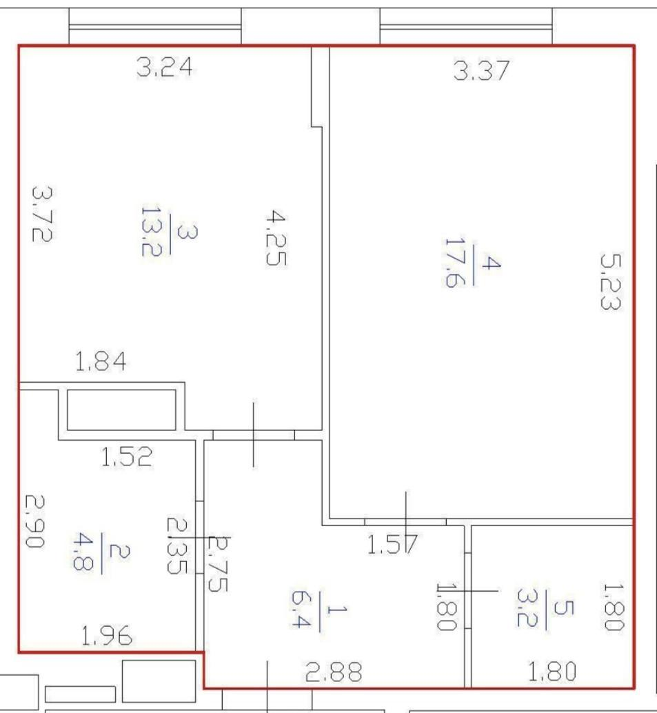 1-комнатная 45.2 м2 в ЖК undefined корпус null этаж 4