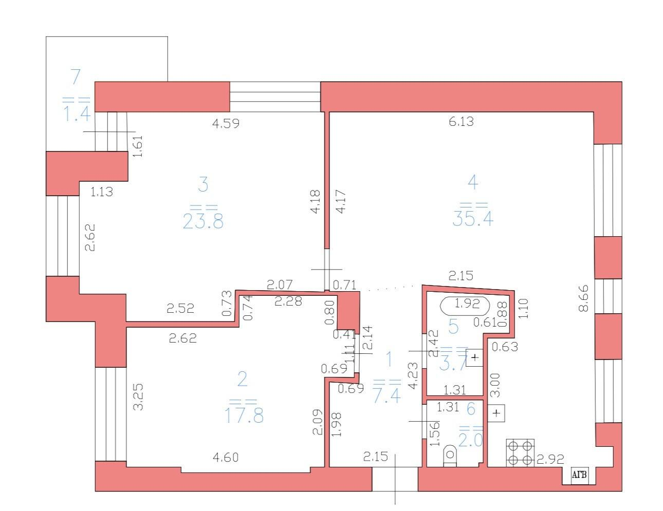 3-комнатная 92 м2 в ЖК undefined корпус null этаж 3