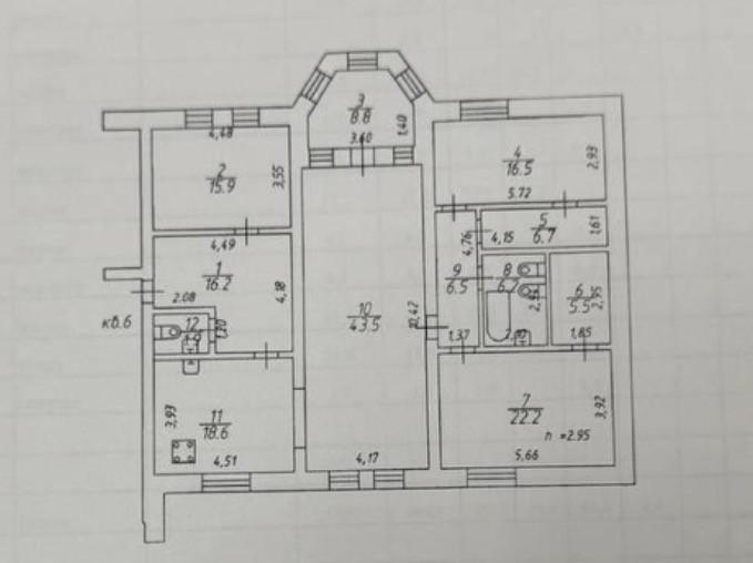 4-комнатная 168.5 м2 в ЖК undefined корпус null этаж 3
