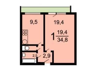 1-комнатная 31 м2 в ЖК undefined корпус null этаж 10