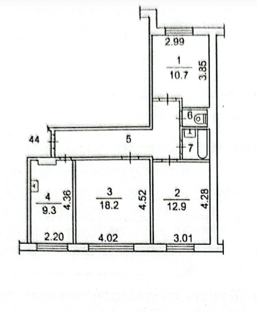 3-комнатная 66.1 м2 в ЖК undefined корпус null этаж 1