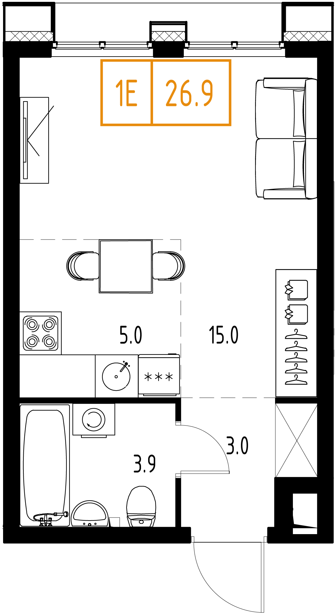 Студия 26 м2 в ЖК Skolkovo One корпус null этаж 7