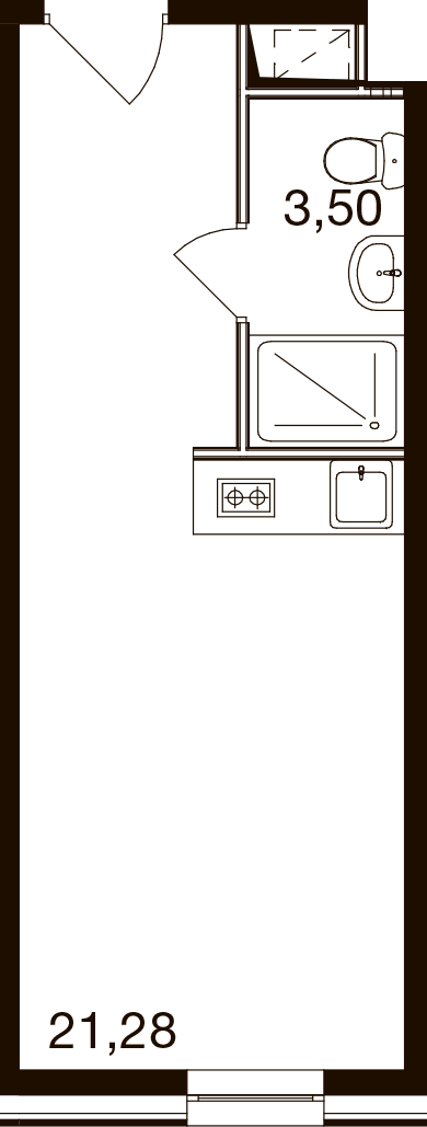 Студия 24 м2 в ЖК М1 Сколково корпус null этаж 4