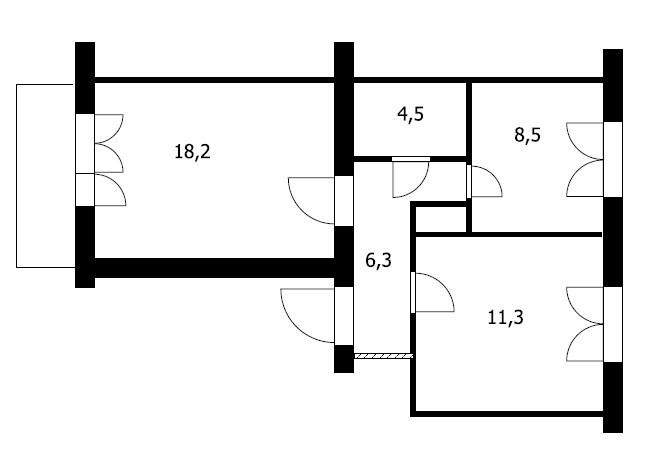 2-комнатная 49.4 м2 в ЖК undefined корпус null этаж 2