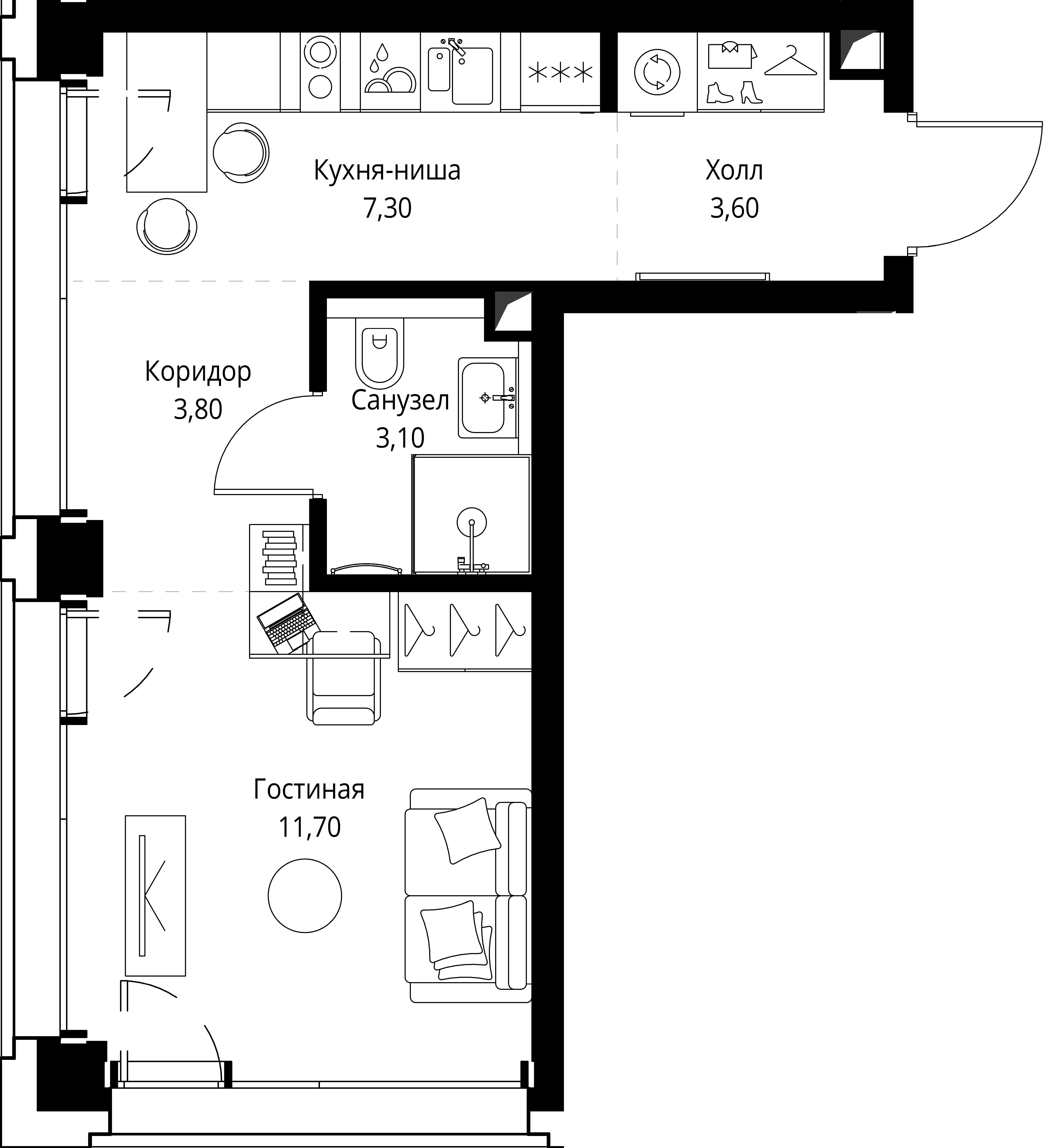 Студия 29 м2 в ЖК СЕТ корпус null этаж 12