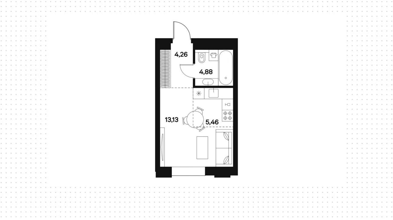 Студия 27.8 м2 в ЖК undefined корпус null этаж 15