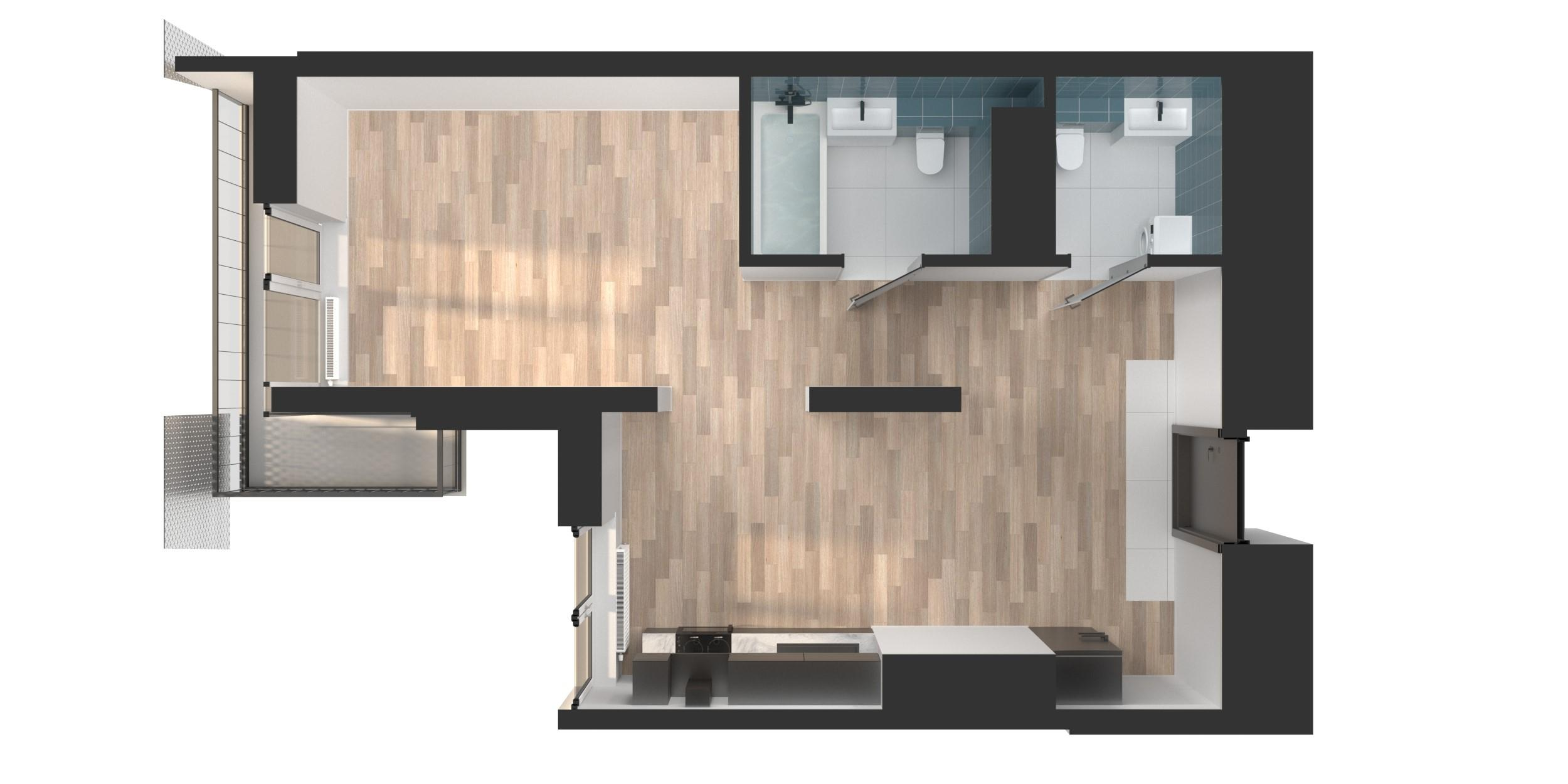 Студия 44 м2 в ЖК Мой Ритм корпус null этаж 15