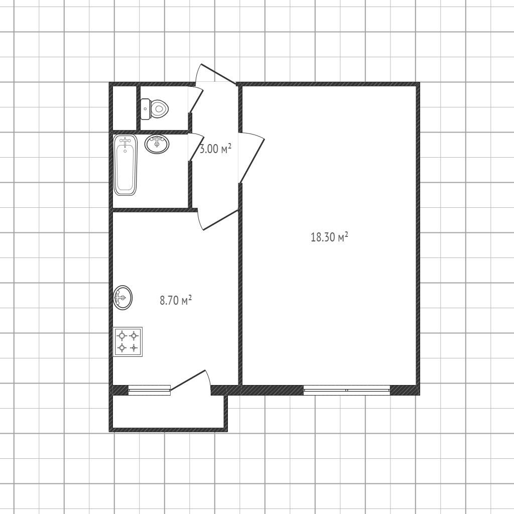1-комнатная 36 м2 в ЖК undefined корпус null этаж 8