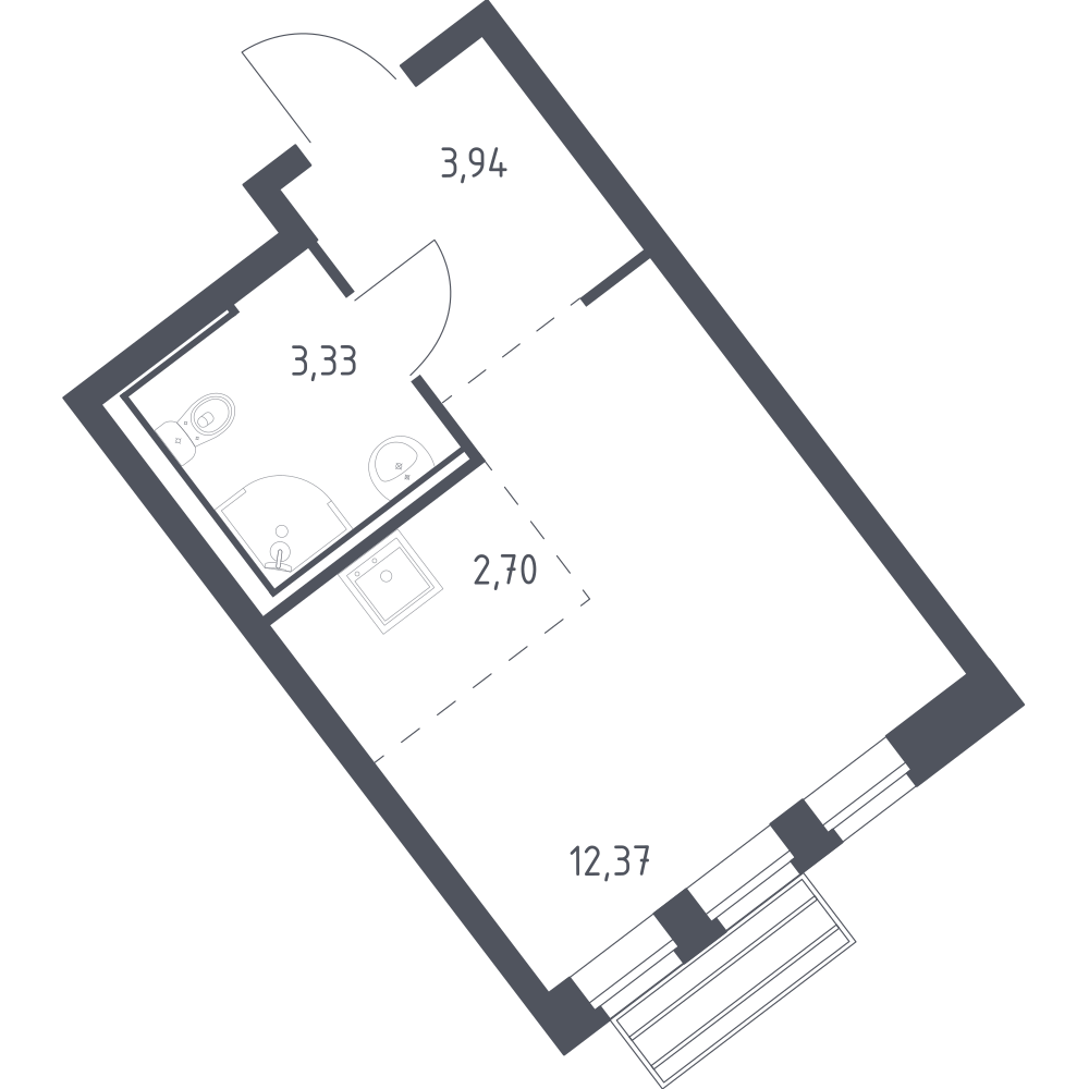 Студия 22 м2 в ЖК Рублёвский Квартал корпус null этаж 9